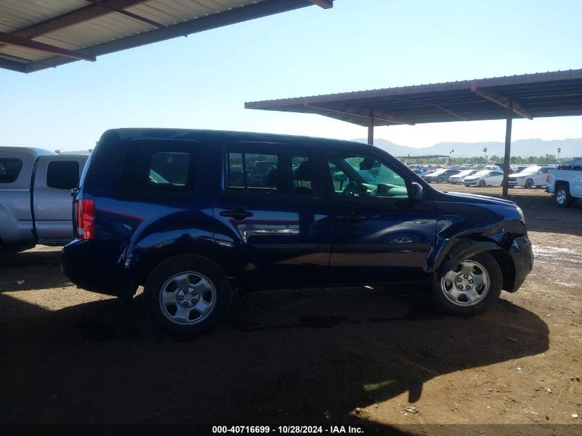 2013 Honda Pilot Lx VIN: 5FNYF3H27DB004563 Lot: 40716699