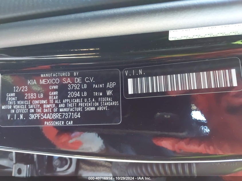 2024 KIA FORTE GT-LINE - 3KPF54AD8RE737164