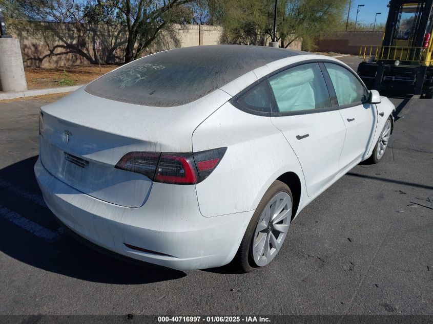 VIN 5YJ3E1EA1NF144123 2022 Tesla Model 3, Rear-Whee... no.4