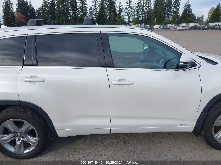 2016 Toyota Highlander Hybrid Limited Platinum V6 VIN: 5TDDCRFH1GS020419 Lot: 40718440