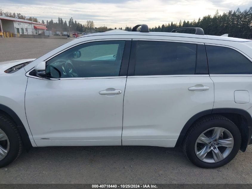 2016 Toyota Highlander Hybrid Limited Platinum V6 VIN: 5TDDCRFH1GS020419 Lot: 40718440