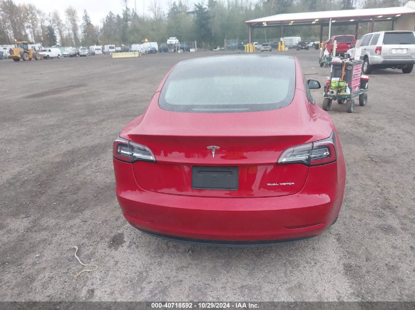 2022 Tesla Model 3 Long Range Dual Motor All-Wheel Drive VIN: 5YJ3E1EB8NF273081 Lot: 40718592