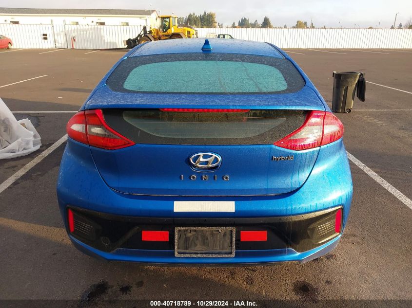 2018 Hyundai Ioniq Hybrid Limited VIN: KMHC85LC3JU092705 Lot: 40718789