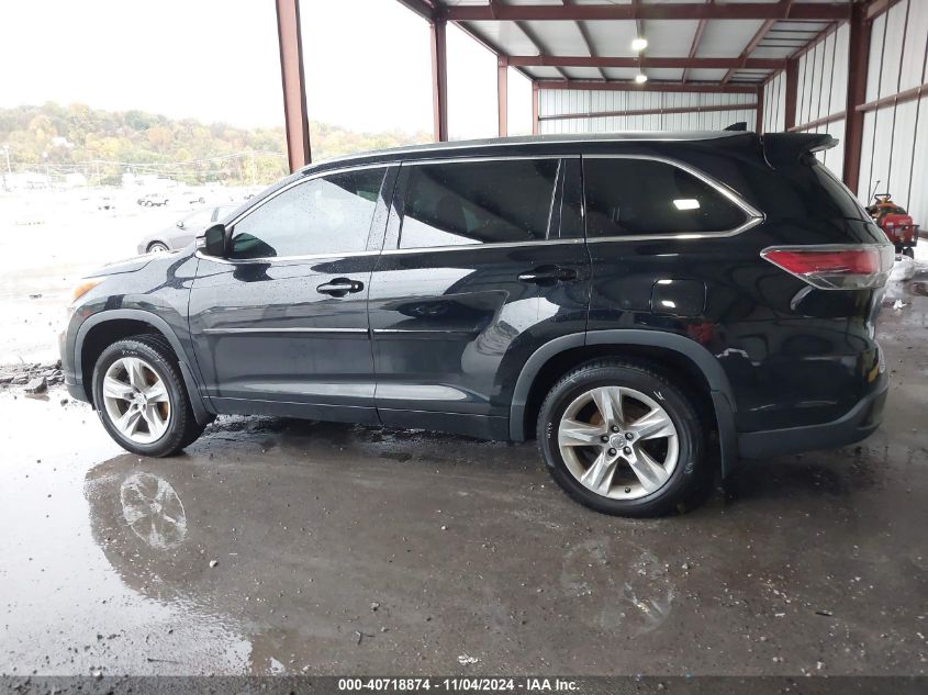 2015 Toyota Highlander Limited V6 VIN: 5TDDKRFH8FS075788 Lot: 40718874