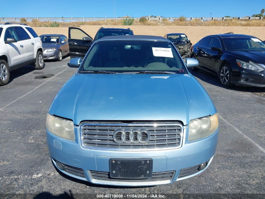 2004 Audi A4 3.0 Cabriolet VIN: WAUAT48H04K003906 Lot: 40719008