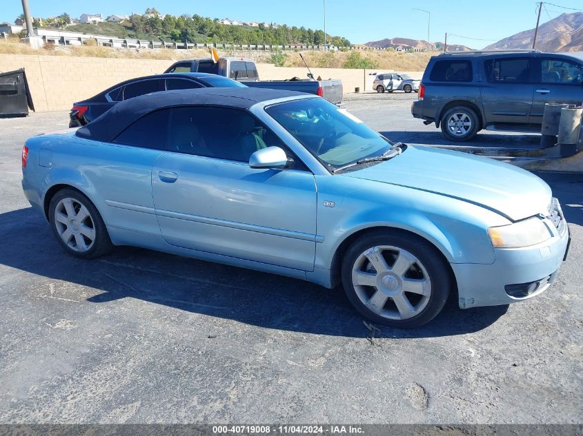 2004 Audi A4 3.0 Cabriolet VIN: WAUAT48H04K003906 Lot: 40719008