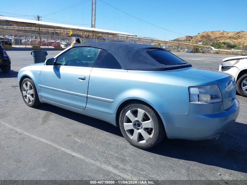 2004 Audi A4 3.0 Cabriolet VIN: WAUAT48H04K003906 Lot: 40719008