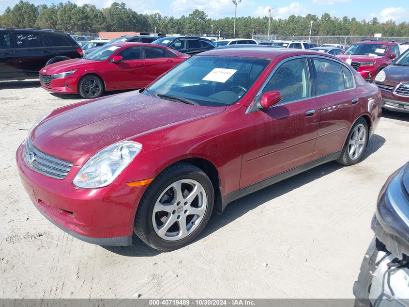 2003 Infiniti G35 Luxury Leather red sedan gasoline JNKCV51EX3M020127 photo #3
