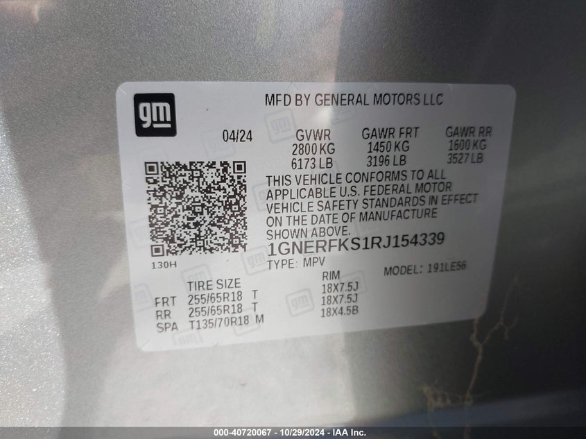 2024 CHEVROLET TRAVERSE FWD LS - 1GNERFKS1RJ154339