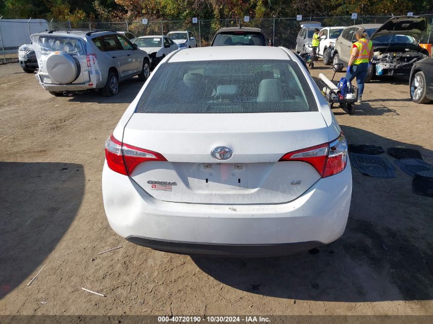 2016 Toyota Corolla Le VIN: 5YFBURHE9GP518044 Lot: 40720190