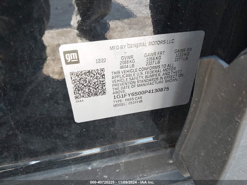 2023 CHEVROLET BOLT EUV VIN: 1G1FY6S00P4130875