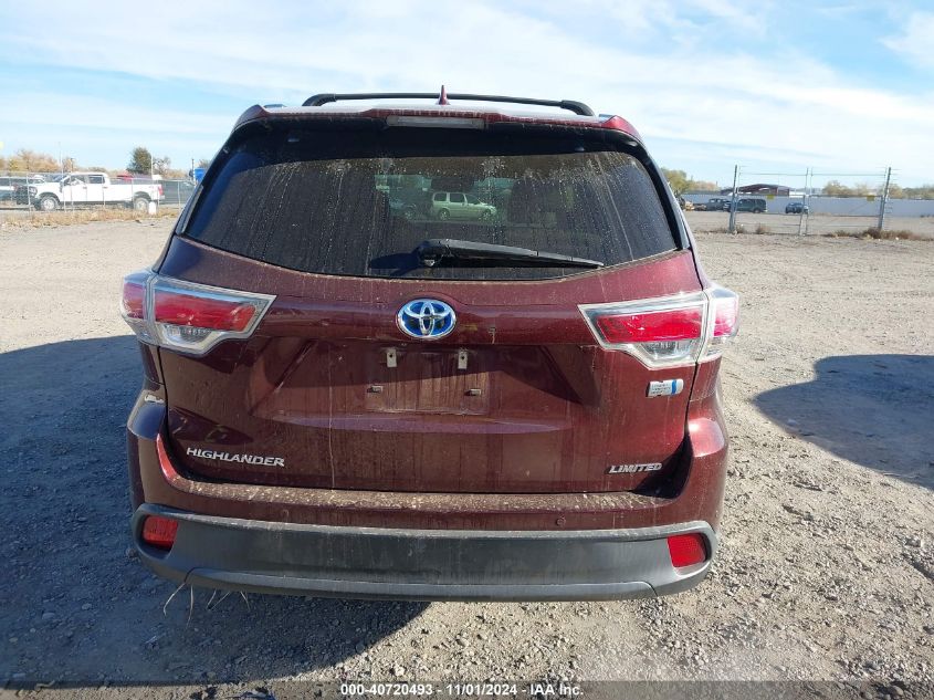 2016 Toyota Highlander Hybrid Limited Platinum V6 VIN: 5TDDCRFH6GS015202 Lot: 40720493