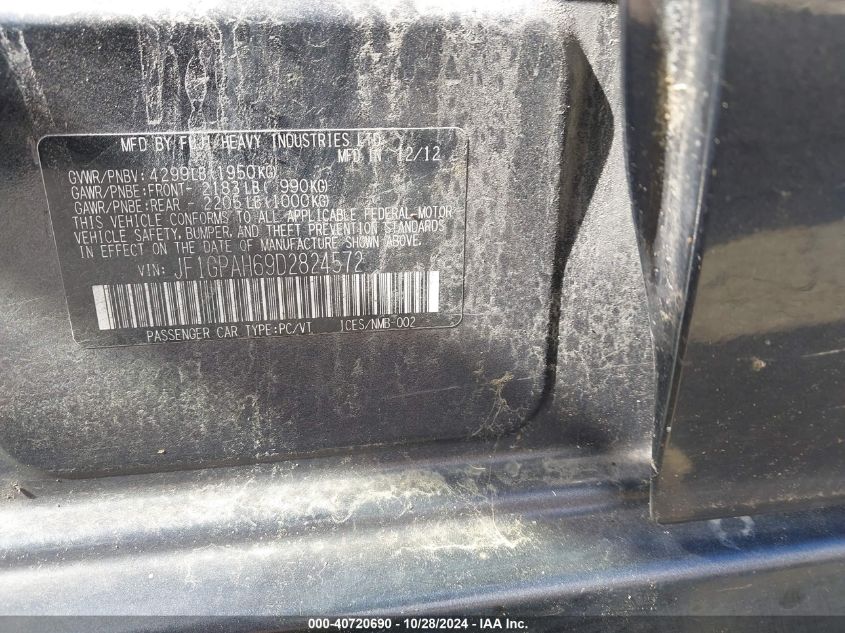 2013 Subaru Impreza 2.0I Limited VIN: JF1GPAH69D2824572 Lot: 40720690