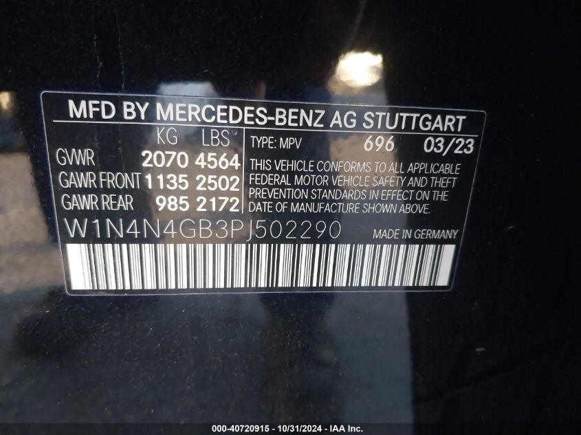 2023 Mercedes-Benz Gla 250 VIN: W1N4N4GB3PJ502290 Lot: 40720915