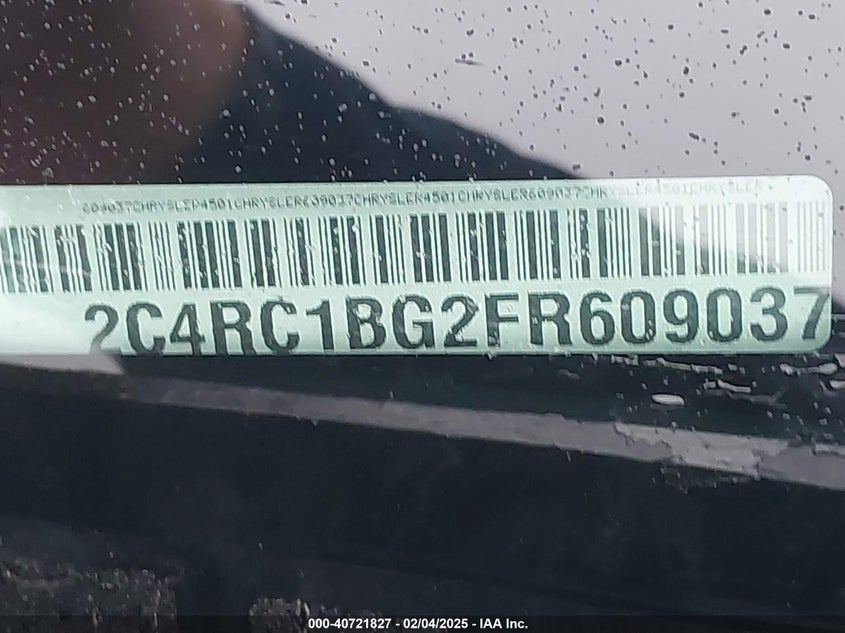 2015 Chrysler Town & Country Touring VIN: 2C4RC1BG2FR609037 Lot: 40721827