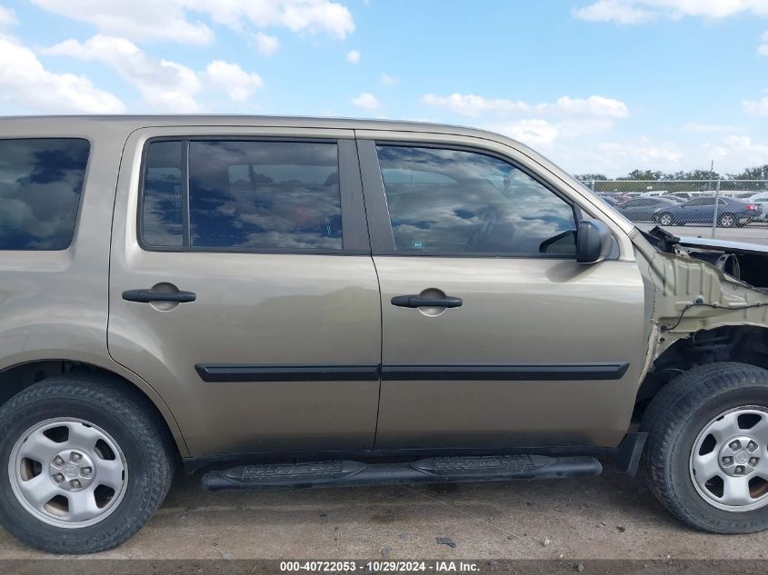 2011 Honda Pilot Lx VIN: 5FNYF4H23BB101763 Lot: 40722053