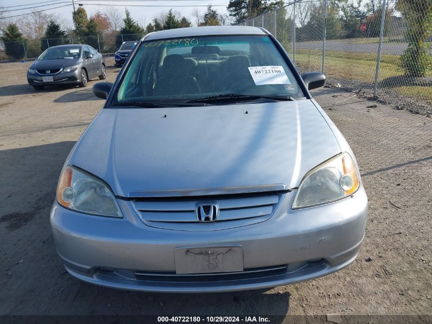 2001 Honda Civic Lx VIN: 2HGES16531H597216 Lot: 40722180