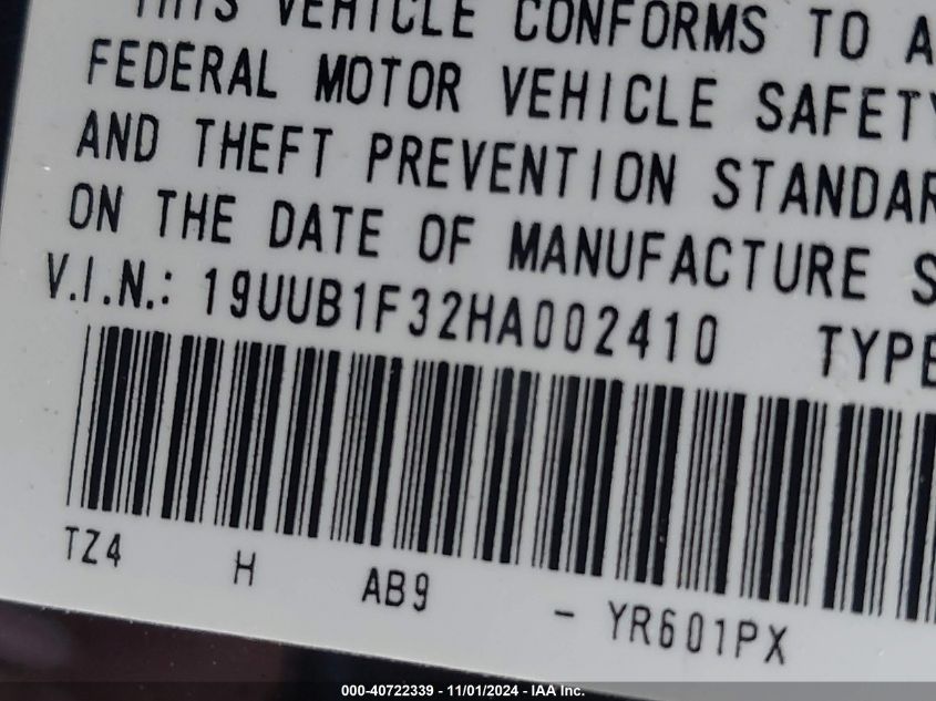 2017 ACURA TLX - 19UUB1F32HA002410