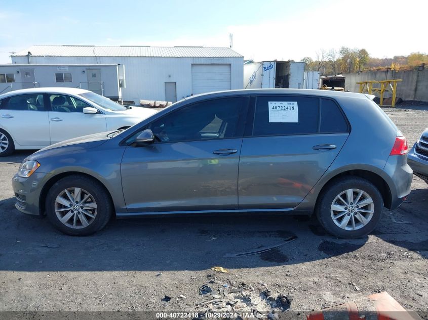 2017 Volkswagen Golf Tsi S 4-Door/Tsi Se 4-Door/Tsi Sel 4-Door/Tsi Wolfsburg Edition 4-Door VIN: 3VW217AU5HM069112 Lot: 40722418