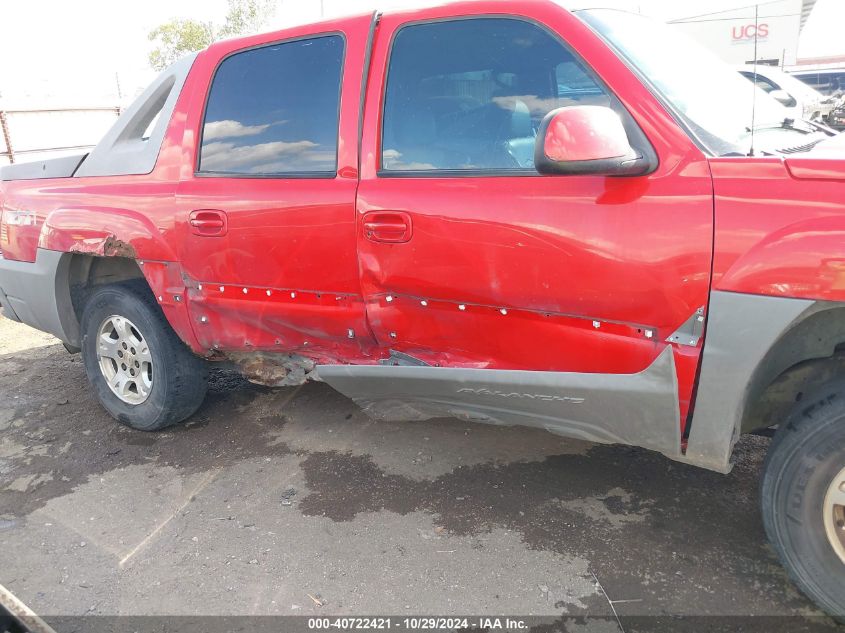 2002 Chevrolet Avalanche 1500 VIN: 3GNEK13T02G113030 Lot: 40722421