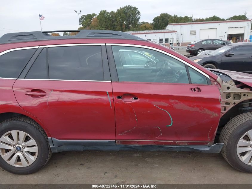 2015 Subaru Outback 2.5I Premium VIN: 4S4BSACC5F3317922 Lot: 40722746