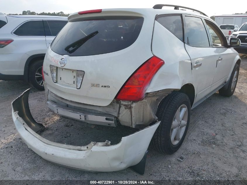 2004 Nissan Murano Se VIN: JN8AZ08W24W322388 Lot: 40722901