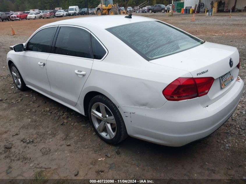 2013 VOLKSWAGEN PASSAT VIN: 1VWBH7A38DC134145