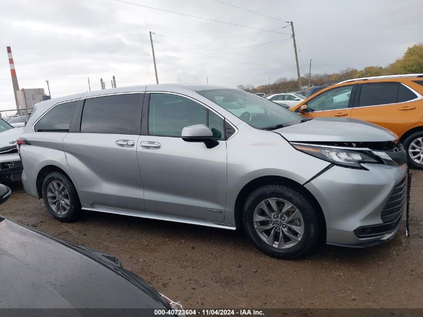 2021 Toyo Sienna Le Awd W/8-Pa Le VIN: 5TDKSKFC7MS021673 Lot: 40723604