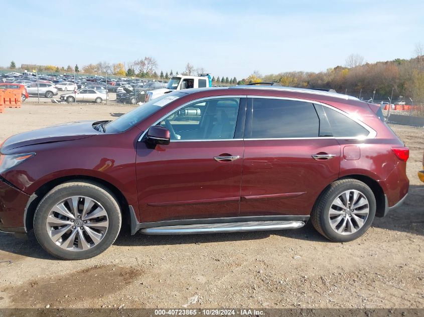 2014 Acura Mdx Technology Package VIN: 5FRYD4H46EB015549 Lot: 40723865