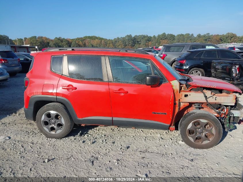 2017 Jeep Renegade Sport Fwd VIN: ZACCJAAB7HPF35624 Lot: 40724036