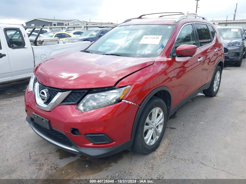 2016 Nissan Rogue Sv VIN: KNMAT2MV2GP736310 Lot: 40725048