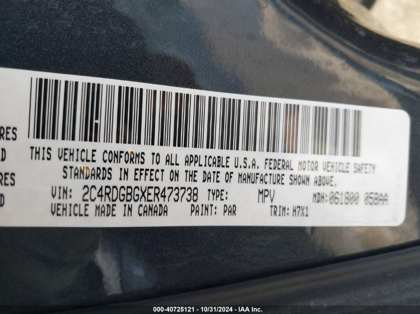 2014 DODGE GRAND CARAVAN SE - 2C4RDGBGXER473738