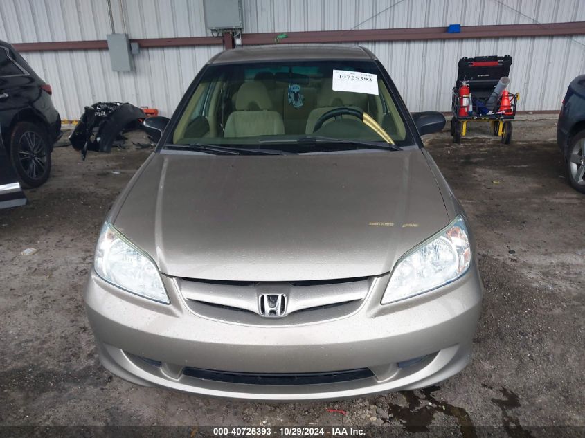 2005 Honda Civic Lx VIN: 2HGES16565H628688 Lot: 40725393