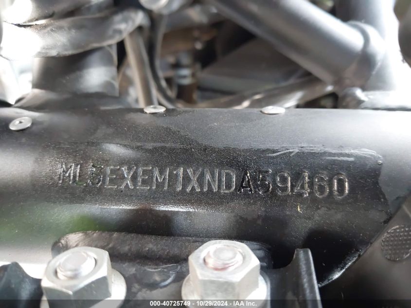 2022 Kawasaki Ex650 M VIN: ML5EXEM1XNDA59460 Lot: 40725749