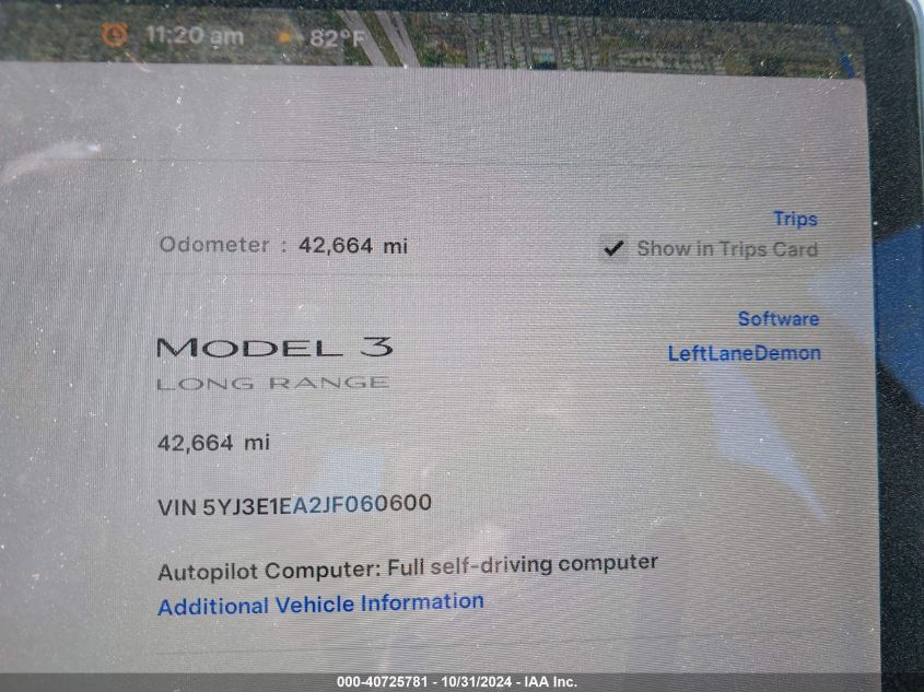 2018 Tesla Model 3 Long Range/Mid Range VIN: 5YJ3E1EA2JF060600 Lot: 40725781