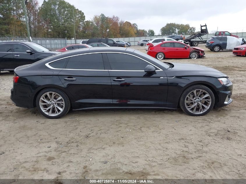 2020 Audi A5 Sportback Premium 45 Tfsi Quattro S Tronic VIN: WAUANCF55LA007600 Lot: 40725874