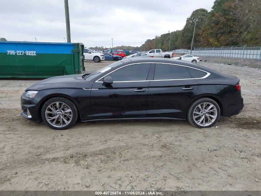 2020 Audi A5 Sportback Premium 45 Tfsi Quattro S Tronic VIN: WAUANCF55LA007600 Lot: 40725874