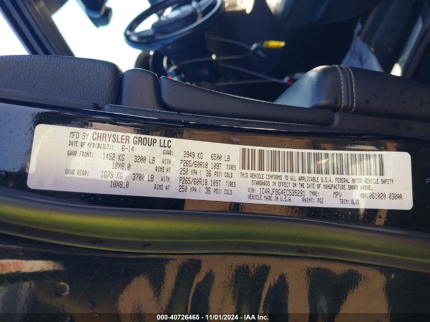 2014 JEEP GRAND CHEROKEE LIMITED - 1C4RJFBG4EC535291