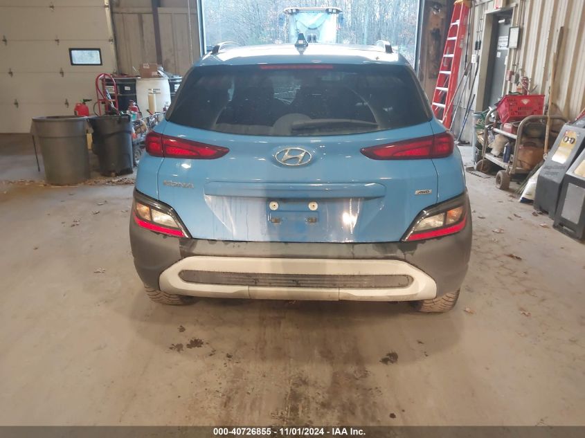 2022 Hyundai Kona Sel VIN: KM8K3CAB8NU844252 Lot: 40726855