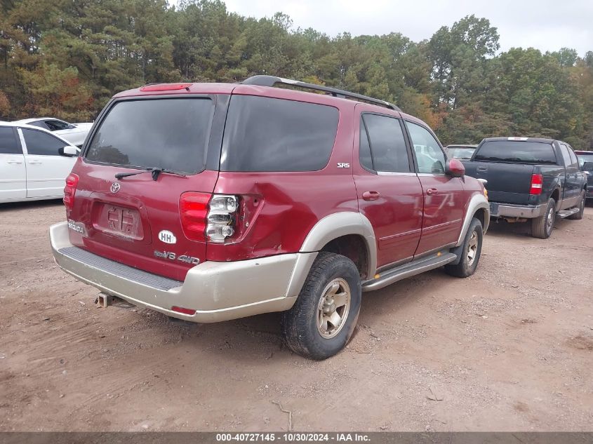 2001 Toyota Sequoia Sr5 V8 VIN: 5TDBT44A31S022695 Lot: 40727145