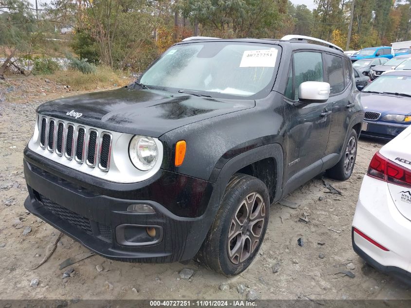 2017 Jeep Renegade Limited 4X4 VIN: ZACCJBDB0HPE97445 Lot: 40727251