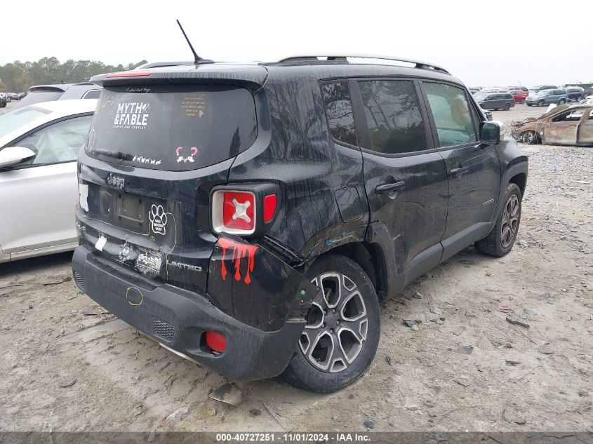 2017 Jeep Renegade Limited 4X4 VIN: ZACCJBDB0HPE97445 Lot: 40727251