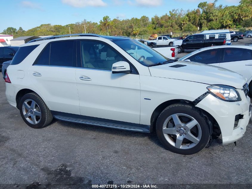 2012 Mercedes-Benz Ml 550 4Matic VIN: 4JGDA7DB2CA091429 Lot: 40727275