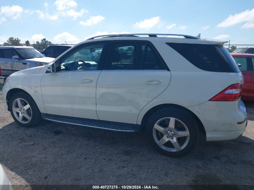 2012 Mercedes-Benz Ml 550 4Matic VIN: 4JGDA7DB2CA091429 Lot: 40727275