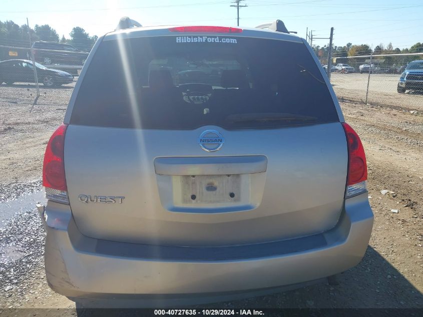 2006 Nissan Quest VIN: 5N1BV28U76N102111 Lot: 40727635