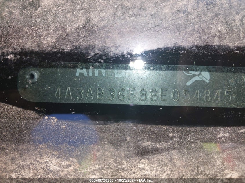 2006 MITSUBISHI GALANT VIN: 4A3AB36F86E054845