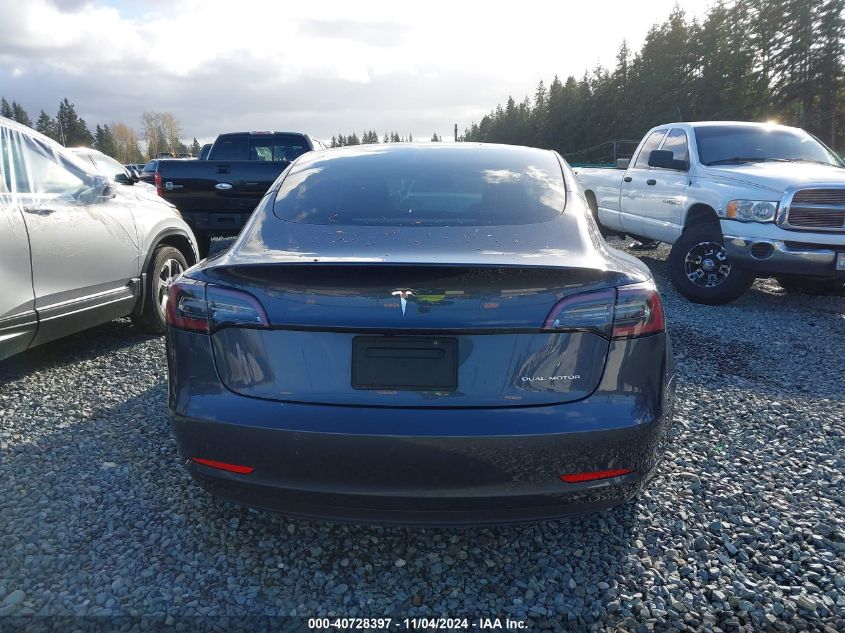 2022 Tesla Model 3 Long Range Dual Motor All-Wheel Drive VIN: 5YJ3E1EBXNF244973 Lot: 40728397