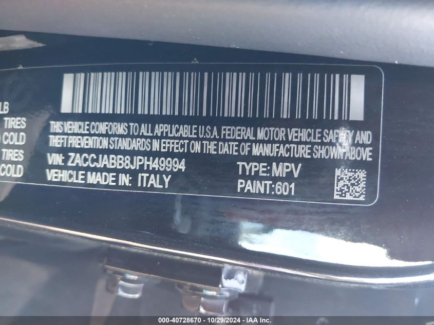 2018 JEEP RENEGADE LATITUDE FWD - ZACCJABB8JPH49994