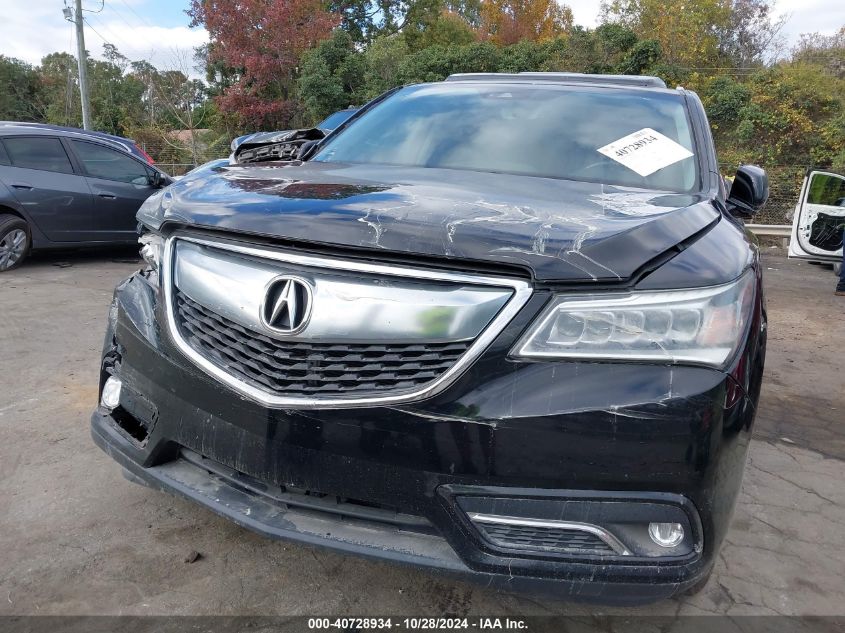 2016 Acura Mdx VIN: 5FRYD4H45GB028344 Lot: 40728934