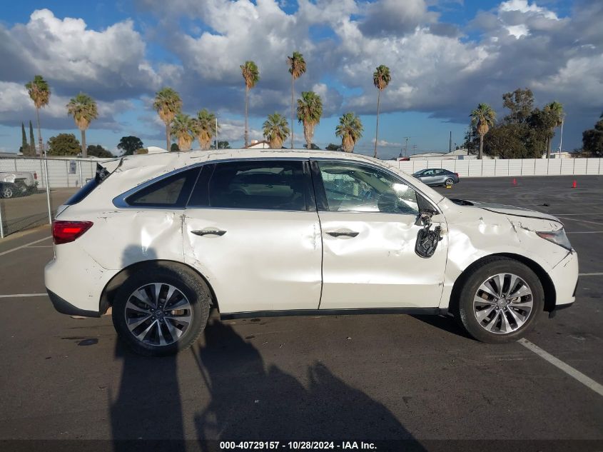 2015 Acura Mdx Technology Pkg W/Entertainment Pkg VIN: 5FRYD3H60FB001269 Lot: 40729157